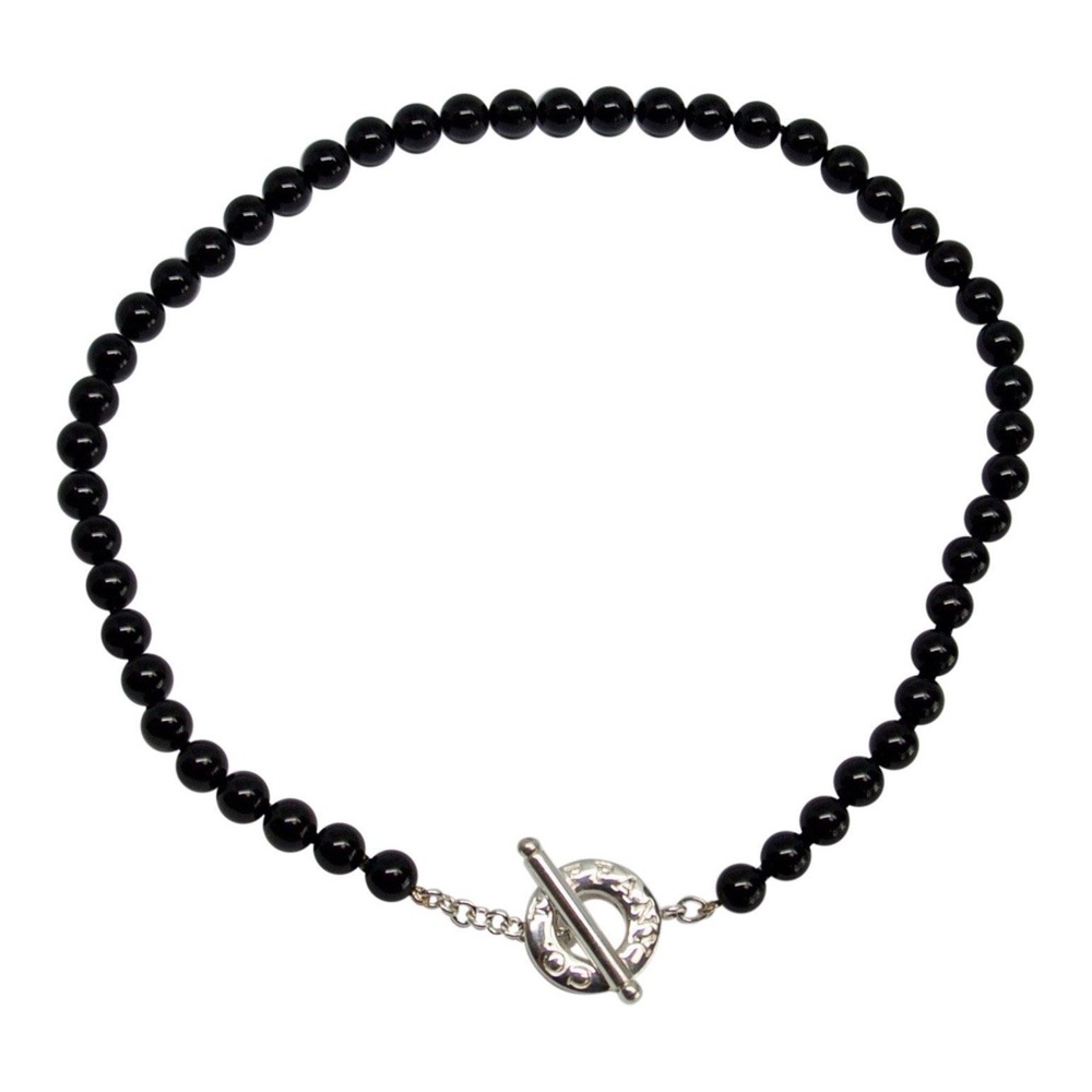 Tiffany & Co Onyx Beads Toggle Necklace